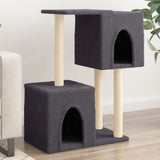 Muebles de gato de Vidaxl con postes de rascado de sisal 86 cm de gris oscuro