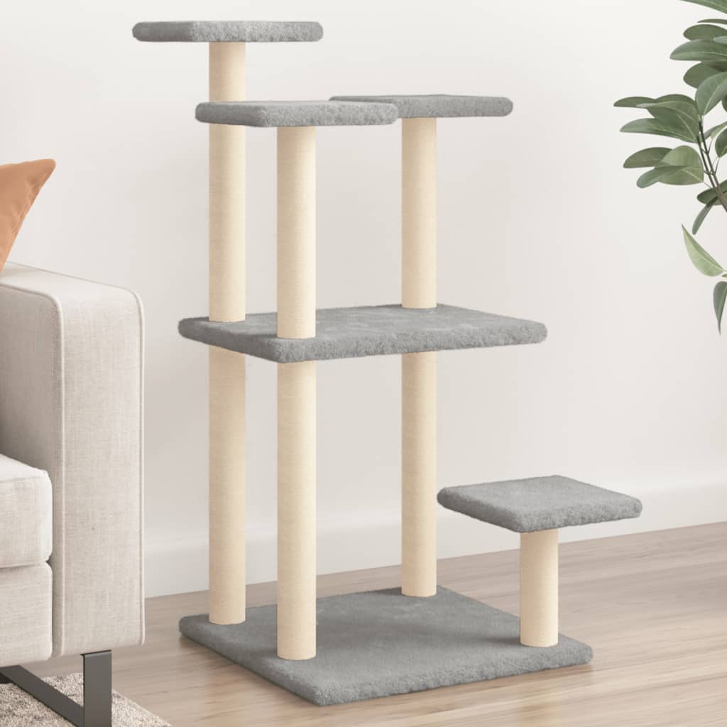 Vidaxl scratching posts with platforms 98.5 cm light gray