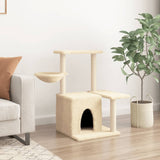 Muebles de gato de Vidaxl con postes de rascado de sisal 83 cm de crema