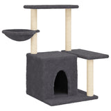 Muebles de gato de Vidaxl con postes de rascado de sisal 83 cm de gris oscuro