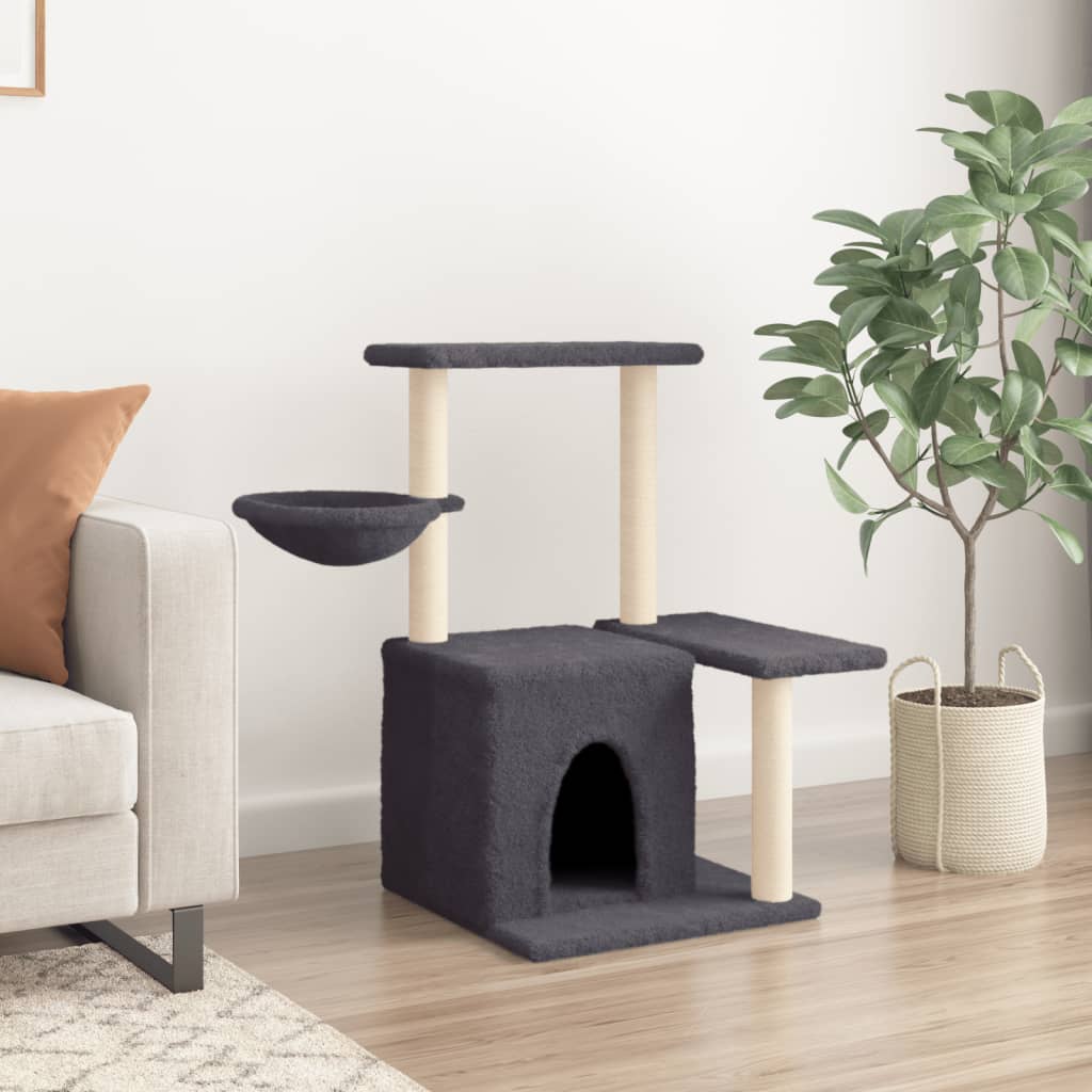 Vidaxl cat furniture with sisal scratching posts 83 cm dark gray