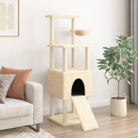 Vidaxl Cat Furniture avec Sisal Scratch Posts 153 cm Crème -Colored