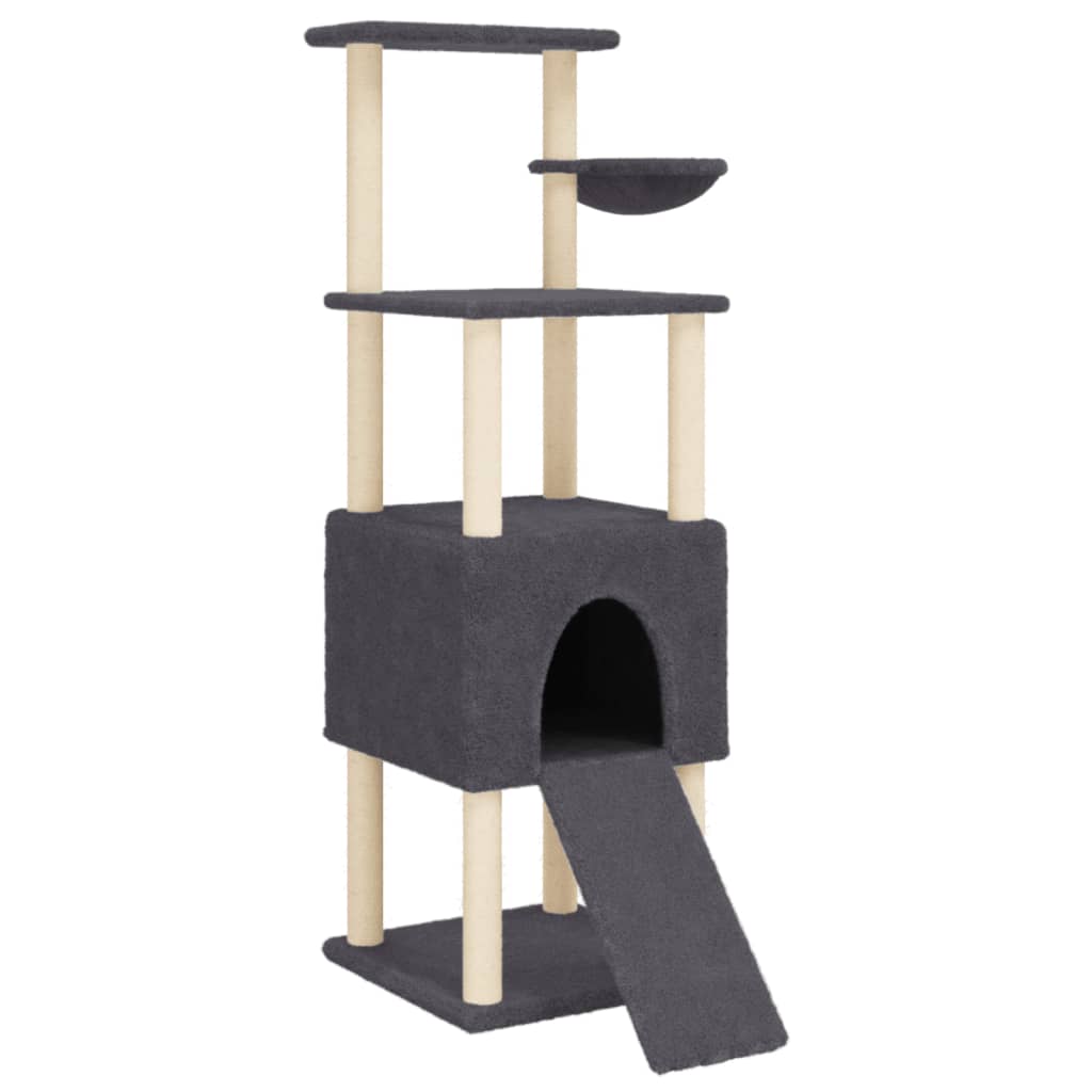 Vidaxl meuble pour chat avec griffoirs en sisal 153 cm gris foncé