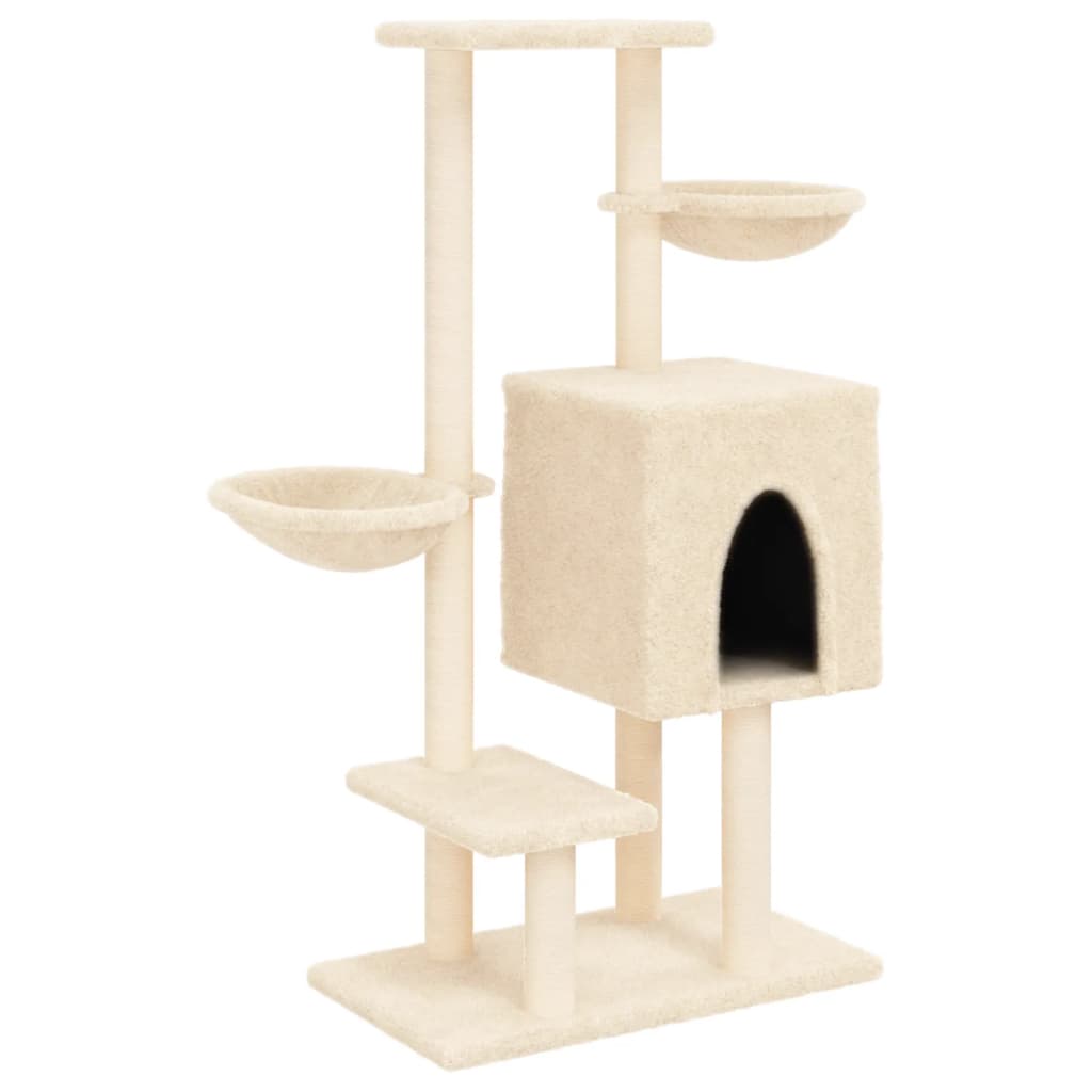 Vidaxl Cat Furniture z Sisal Scratosing Posty 117 cm kremowe kremowe