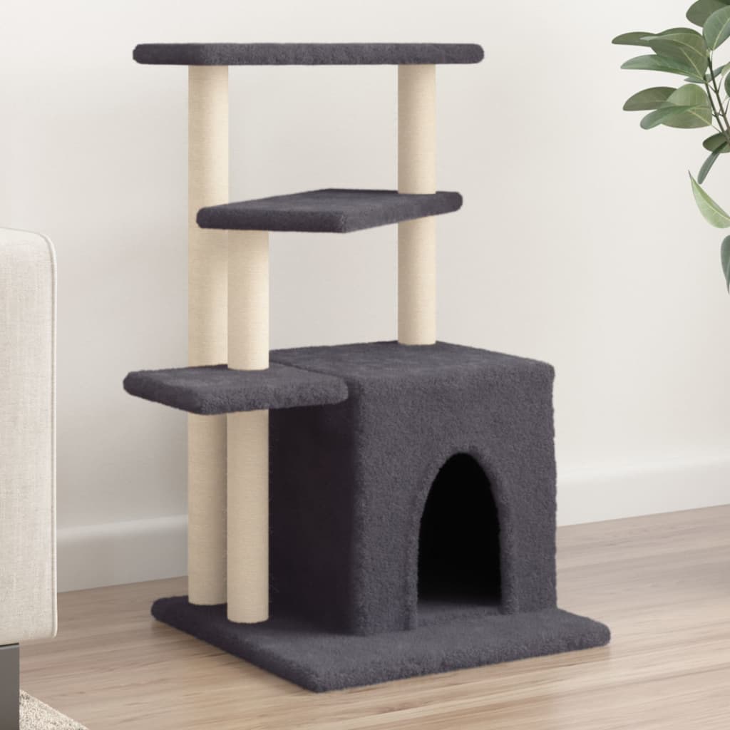 Vidaxl cat furniture with sisal scratching posts 83.5 cm dark gray