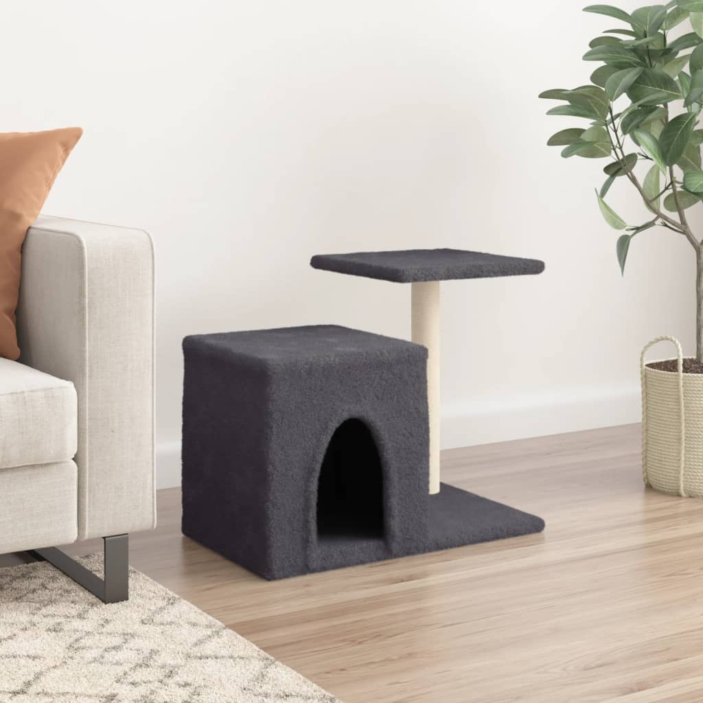 Muebles de gato de Vidaxl con postes de rascado de sisal 50.5 cm de gris oscuro