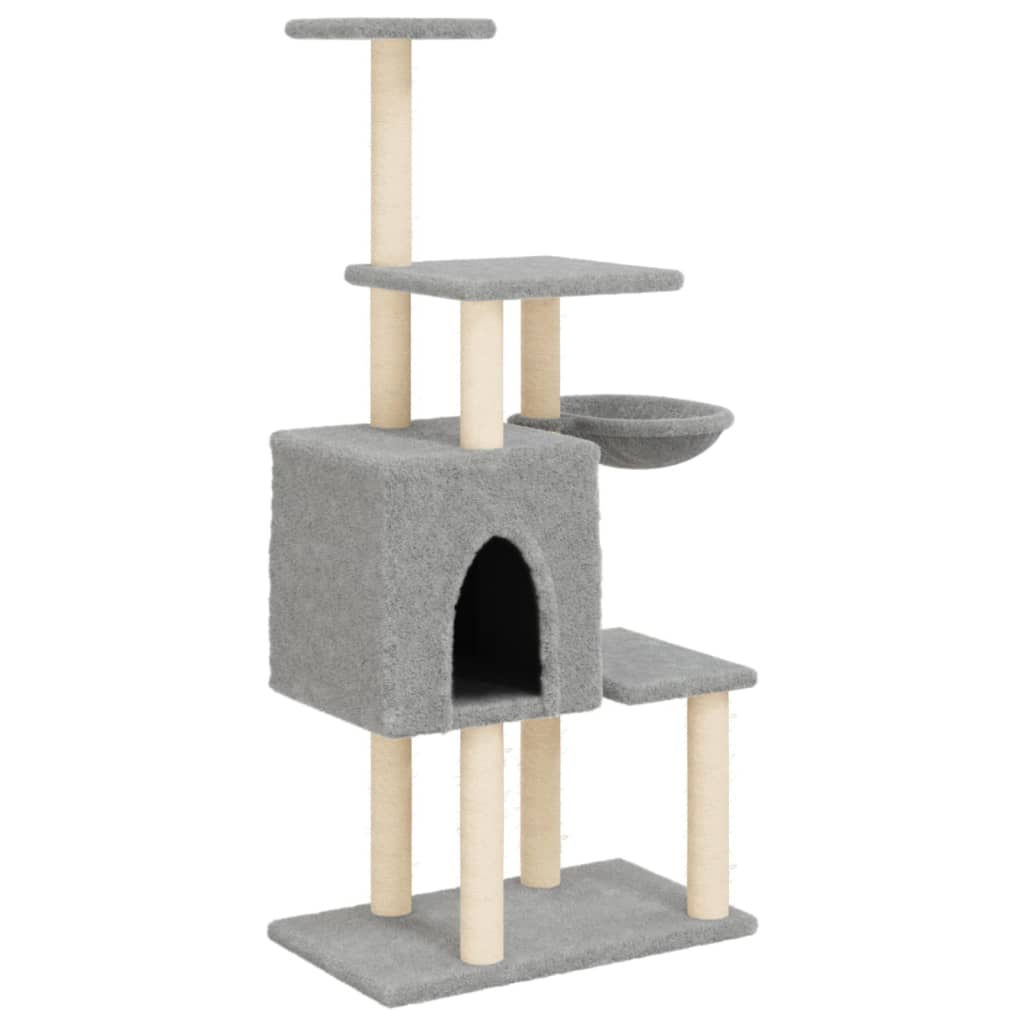 Vidaxl Cat Furniture con graffi di sisal 131 cm grigio chiaro