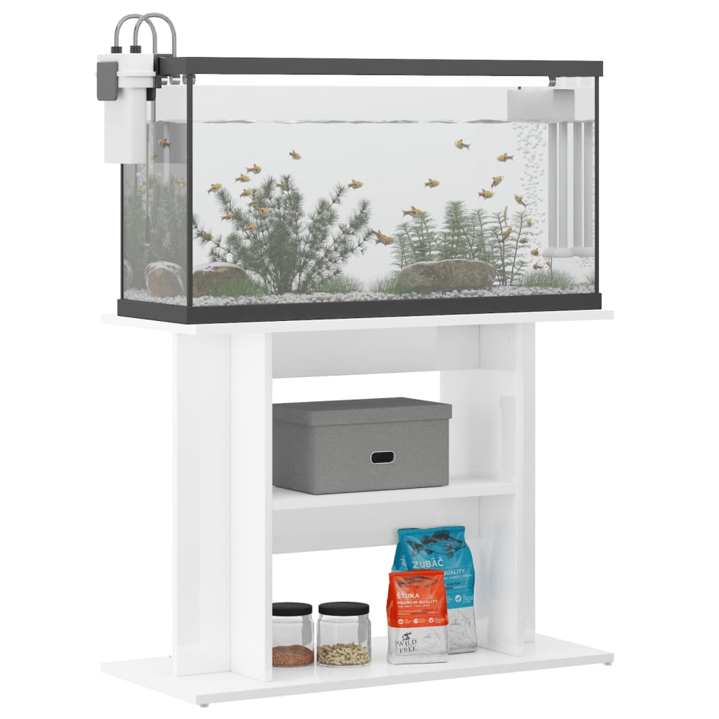 Vidaxl Aquarium Standard 80x35x60 cm White lucido in legno trasformato