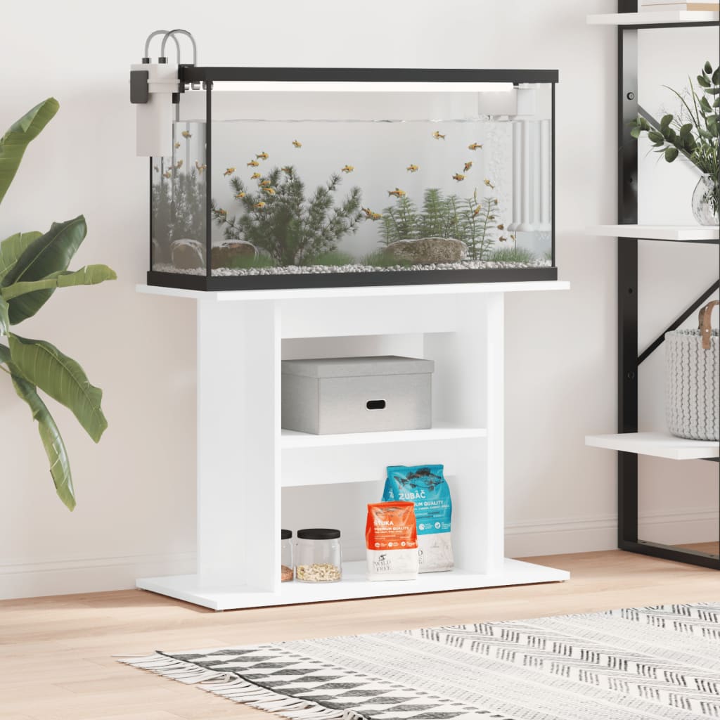 Vidaxl Aquarium Standard 80x35x60 cm Madera procesada de alto brillo blanco