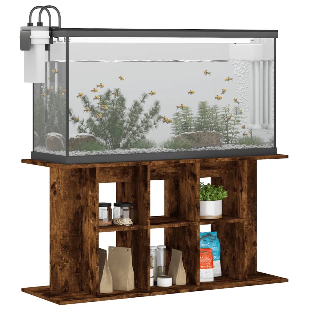 VIDAXL Aquarium Standard 120x40x60 cm Behandlet tre røkt eikefarge