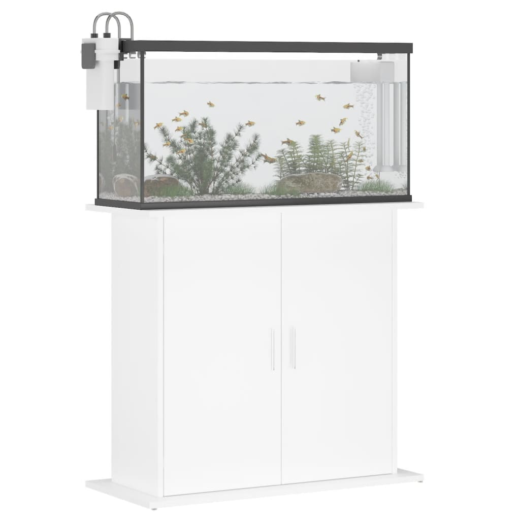 Vidaxl Aquarium Standard 81x36x73 cm przetworzone drewniane drewniane białe białe