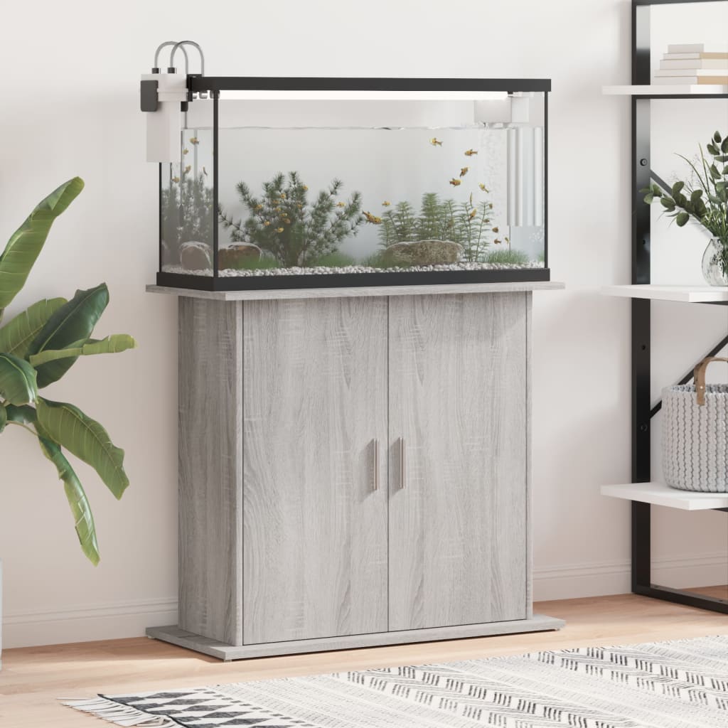 VIDAXL Aquarium Standard 81x36x73 cm Behandlet tre grå sonoma eik