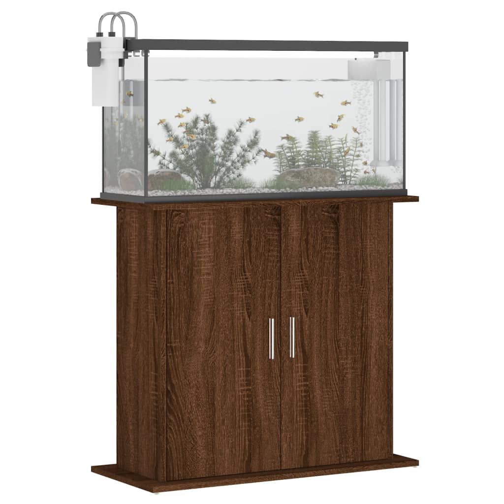 Vidaxl Aquarium Standard 81x36x73 cm forarbejdet træbrun eg farve