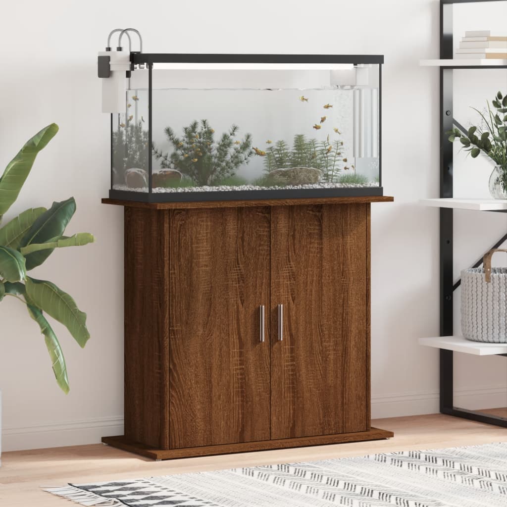 Vidaxl Aquarium Standard 81x36x73 cm przetworzony drewniany brązowy kolor dębu