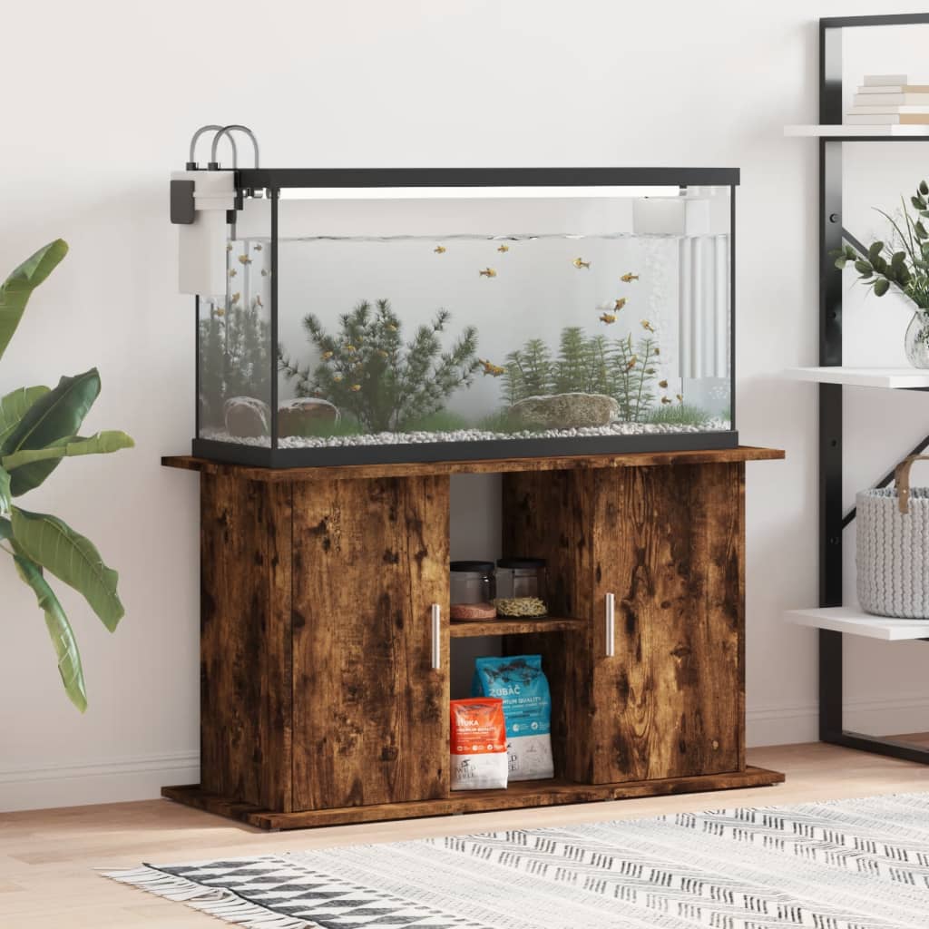 Vidaxl Aquarium Standard 101x41x58 cm Processed Wood Smoked Oak color