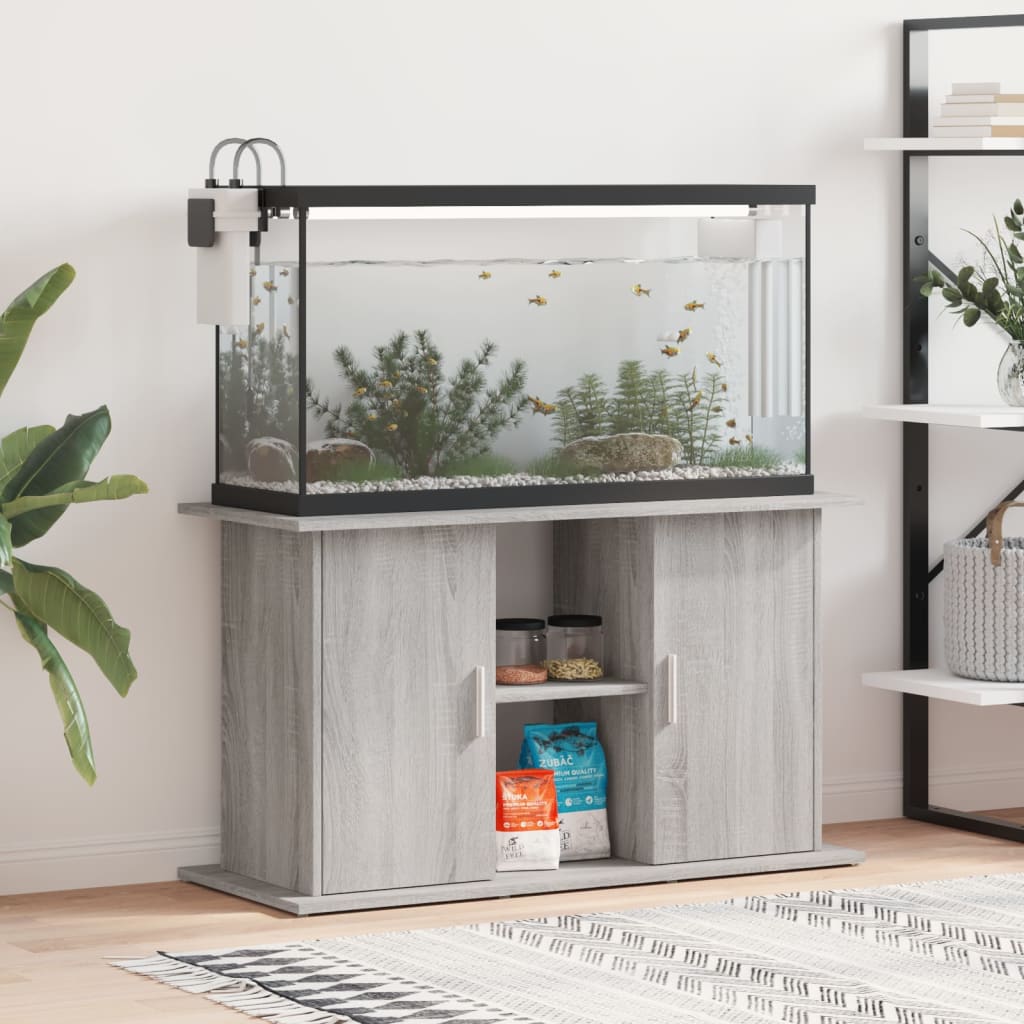 Vidaxl Aquarium Standard 101x41x58 cm Zpracované dřevo šedý sonoma dub