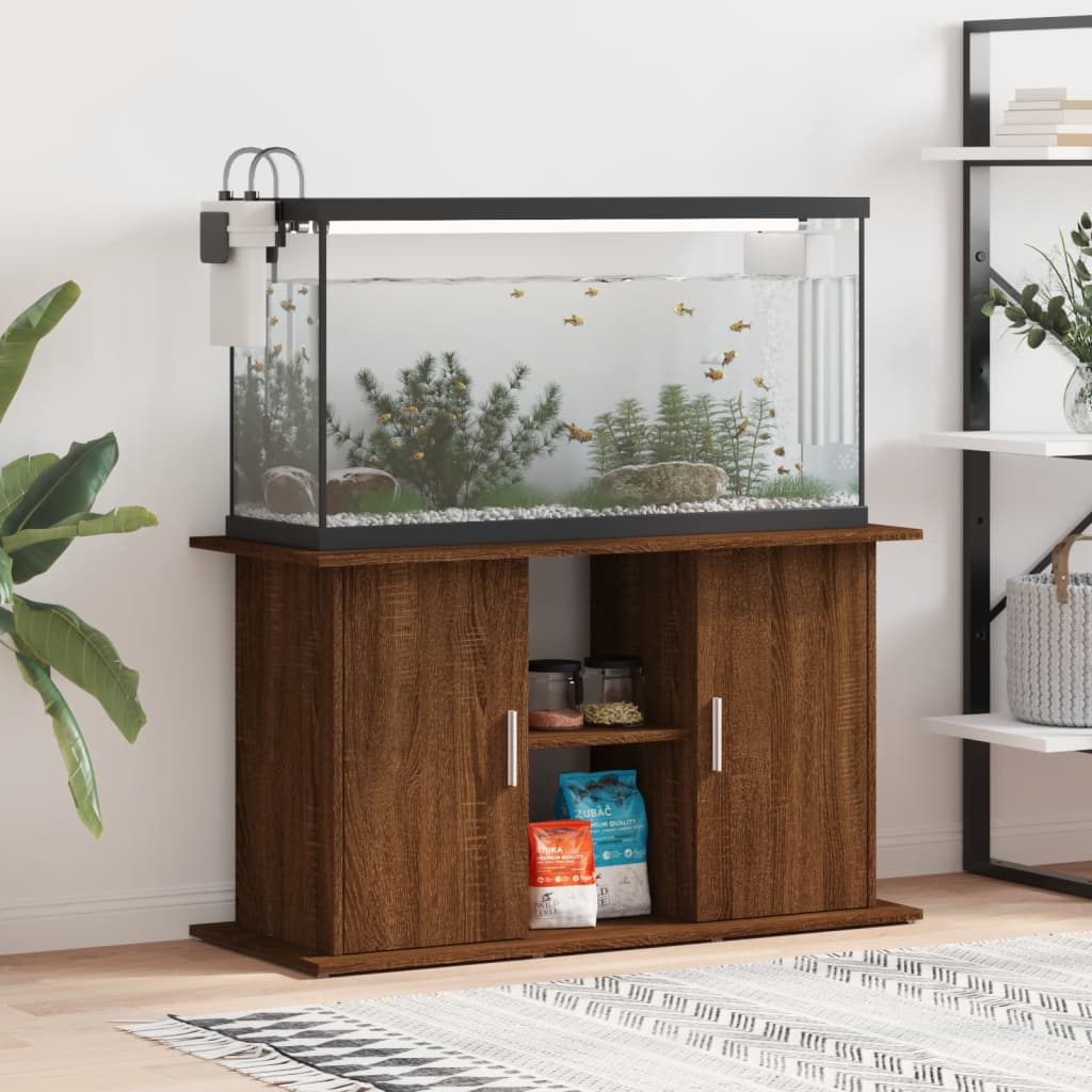 VIDAXL Aquarium Standard 101x41x58 cm verarbeitete Holzbraune -Eichenfarbe