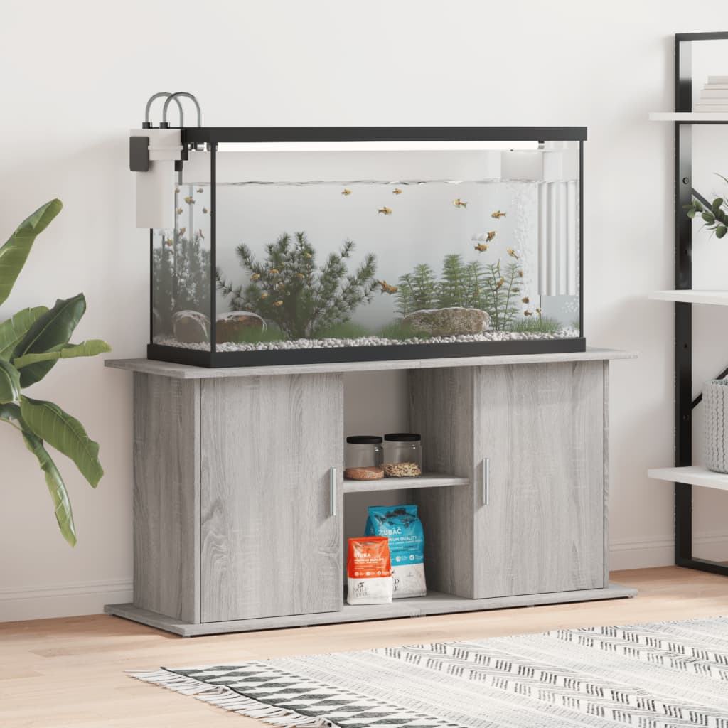 VIDAXL Aquarium Standard 121x41x58 cm Behandlet tre grå Sonoma eik