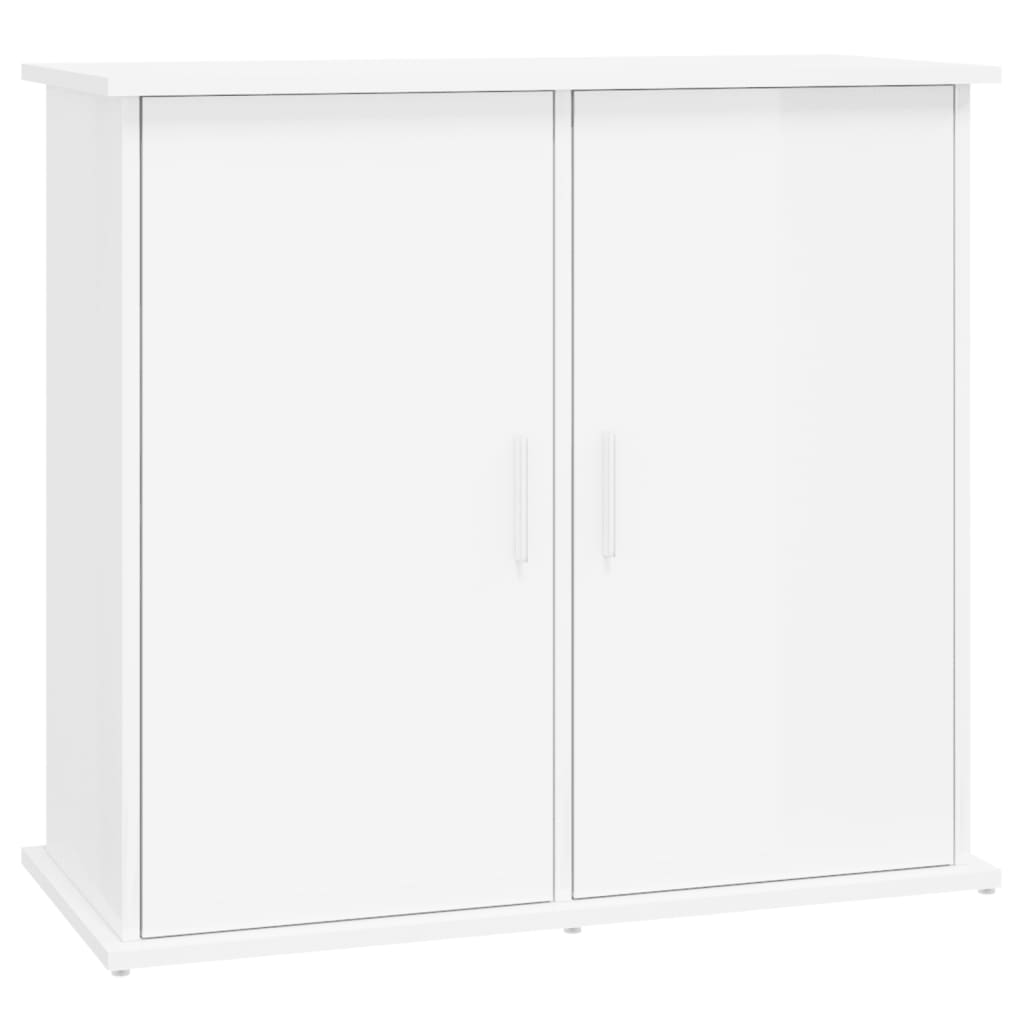 Estándar de Aquarium de Vidaxl 81x36x73 cm de madera procesada de alto brillo blanco