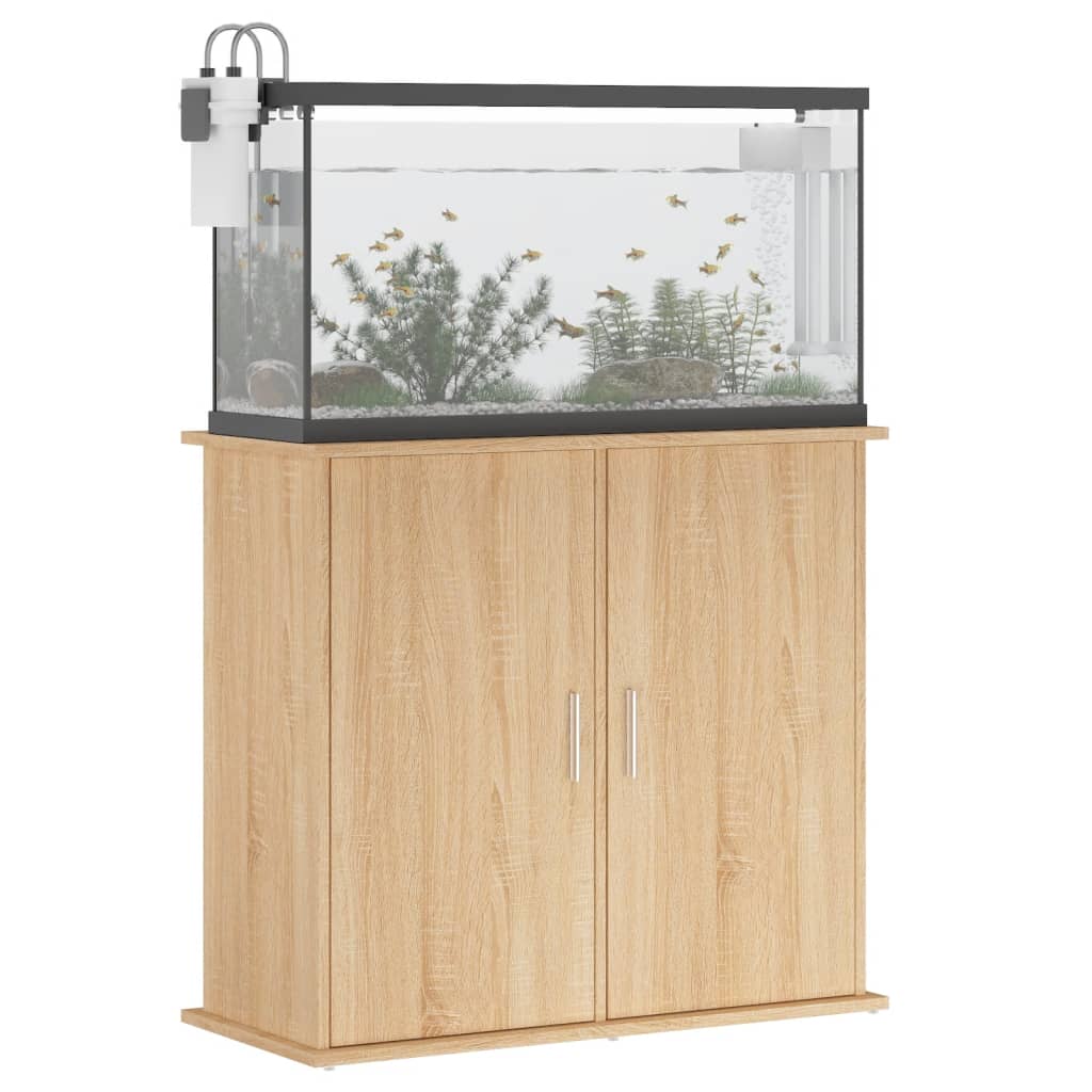 Vidaxl Aquarium Standard 81x36x73 cm verarbeitetes Holz Sonoma Eichefarbe