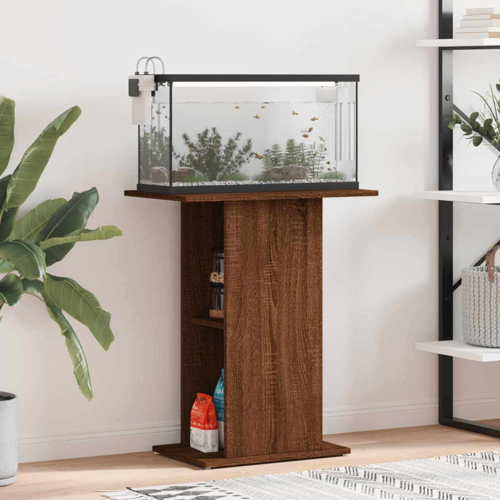 Vidaxl Aquarium Standard 60,5x36x72.5 cm przetworzony drewniany brązowy kolor dębowy