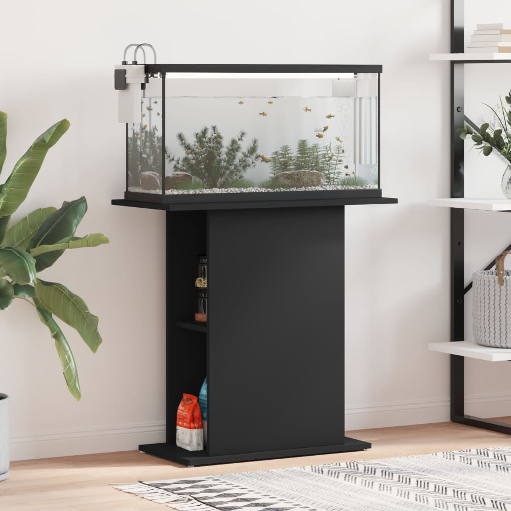 Vidaxl Aquarium Standard 75x36x72,5 cm zpracované dřevo černé