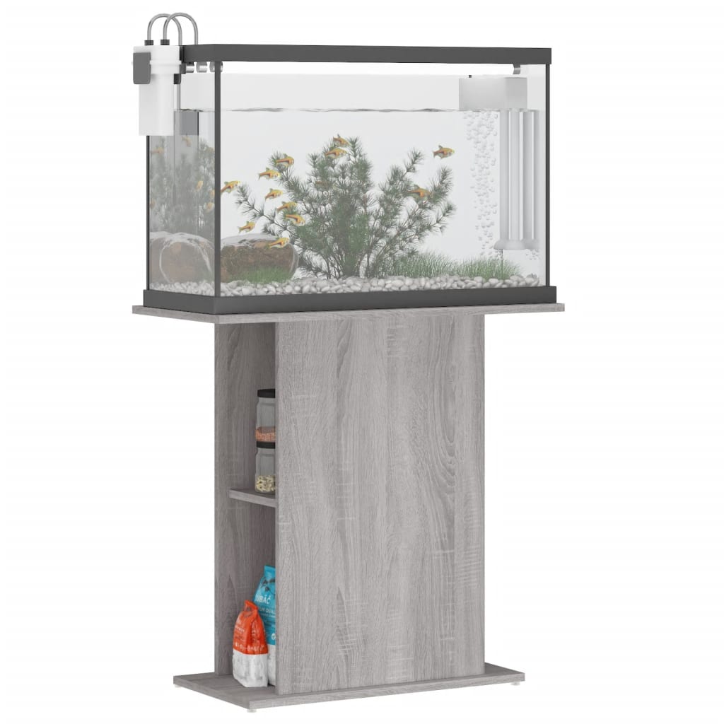 Vidaxl Aquarium Standard 75x36x72,5 cm predelana lesena siva Sonoma