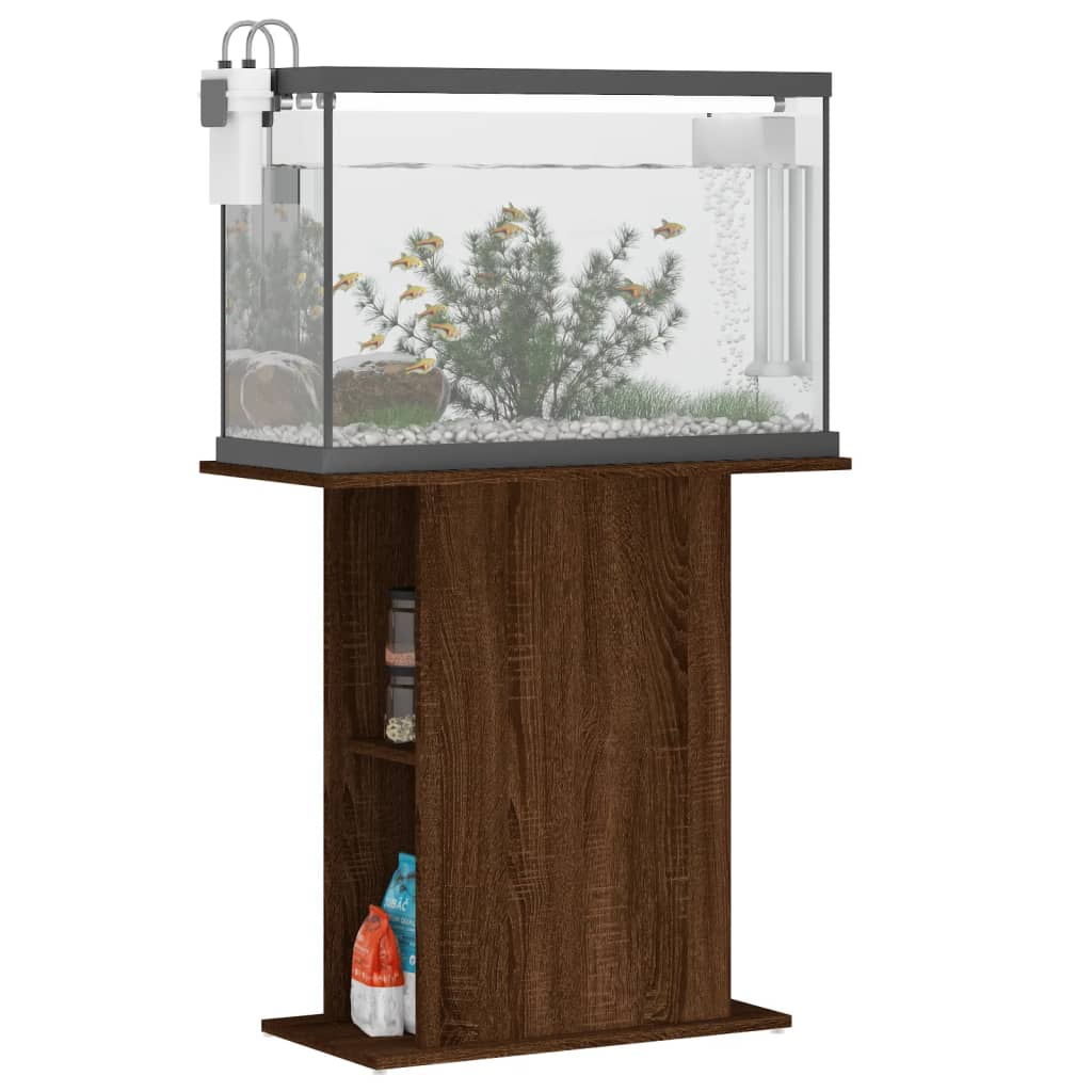 Vidaxl Aquarium Standard 75x36x72,5 cm Forarbejdet træbrun eg Farve