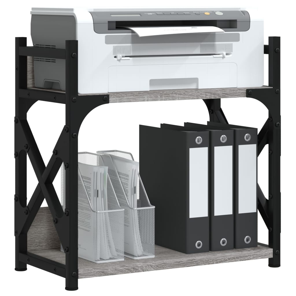 Vidaxl Printer stand 2-Layer 40x20x40 cm Processed Wood Gray Sonoma