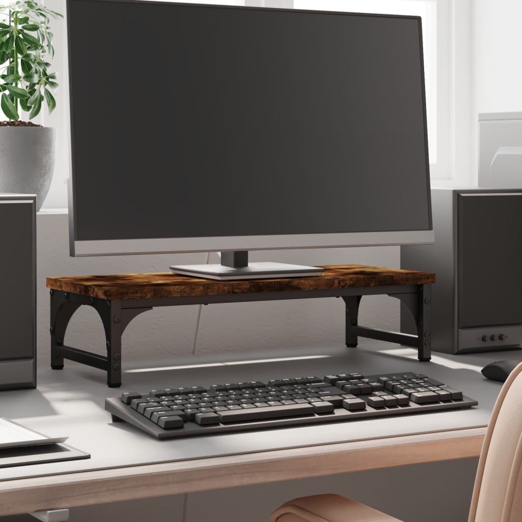 Vidaxl Monitor Standard 55x23x14 cm Couleur de chêne fumé en bois transformé