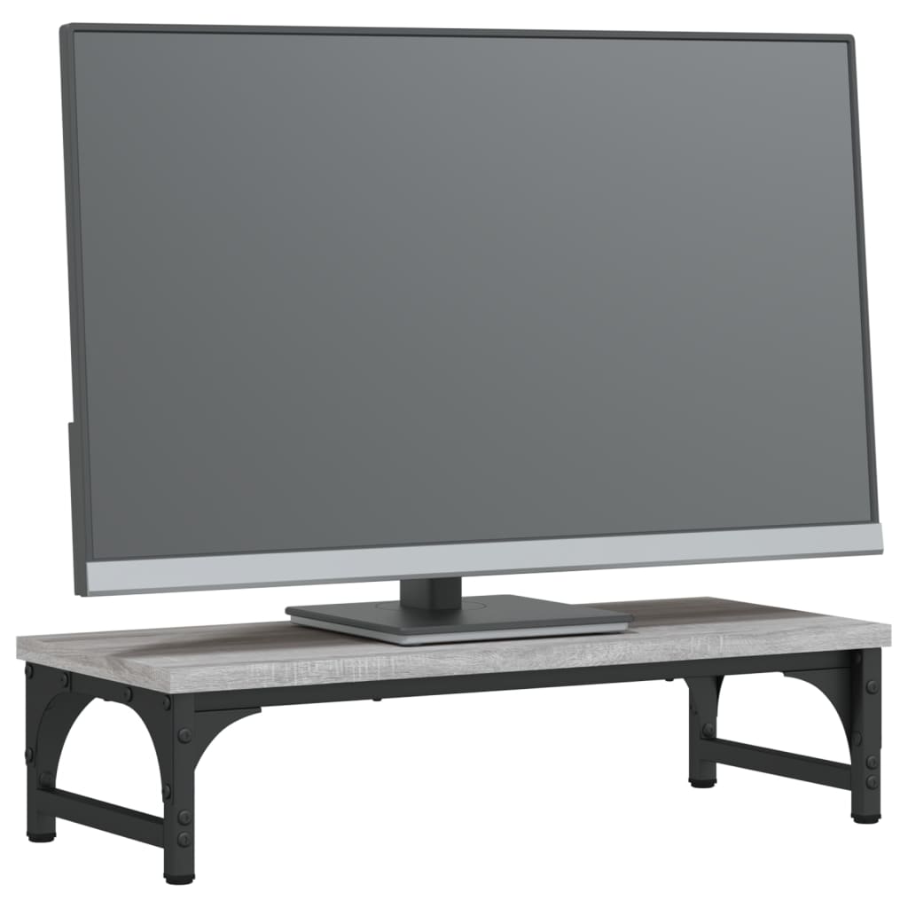 Vidaxl Monitor Standard 55x23x14 cm przetworzony drewniany drewniany szary dąb sonoma