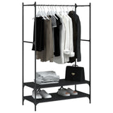 Rack de vêtements vidaxl avec étagères en bois transformé noir