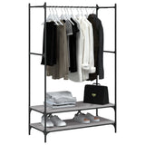 Vidaxl portant à vêtements avec étagères, bois fini, chêne Sonoma gris