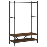 Rack de vêtements vidaxl avec étagères transformées en bois brun chêne couleur