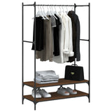Rack de vêtements vidaxl avec étagères transformées en bois brun chêne couleur