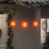 Lampes de Noël vidaxl avec LEDS 3 pcs pliants rouges