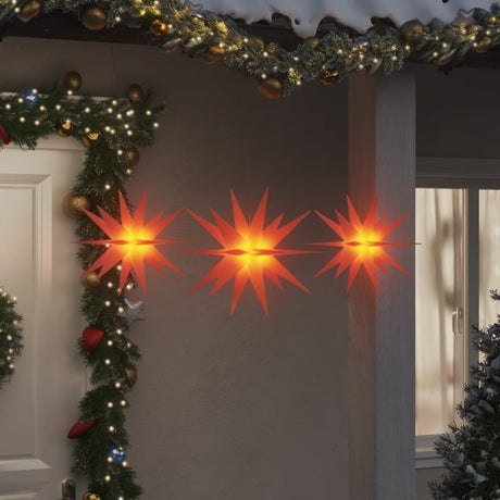 Lampes de Noël vidaxl avec LEDS 3 pcs pliants rouges