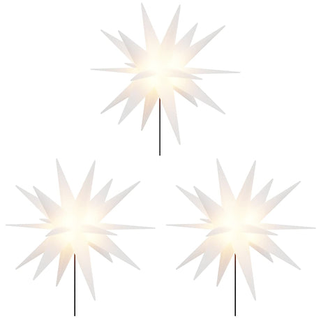 Lampes de Noël Vidaxl avec goupille de terre et LED 3 ST 35 cm Blanc