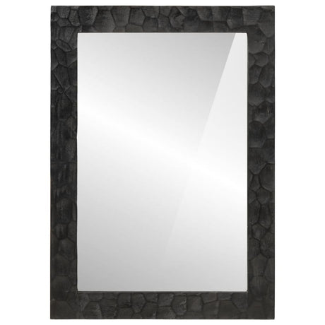 Miroir de salle de bain Vidaxl 50x70x2,5 cm Bois de mangue et en verre noir 50x70x2,5 cm