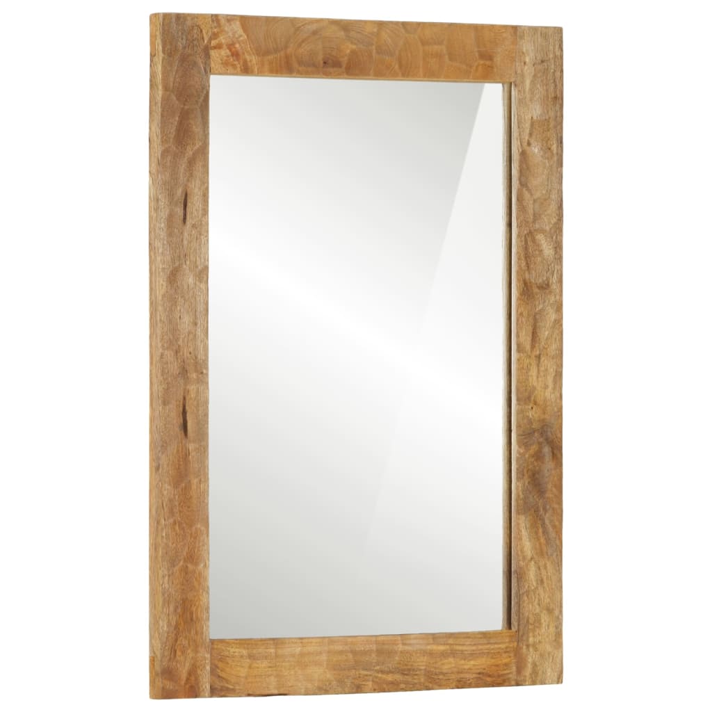 Miroir de salle de bain Vidaxl 50x70x2,5 cm en bois et verre massif massif