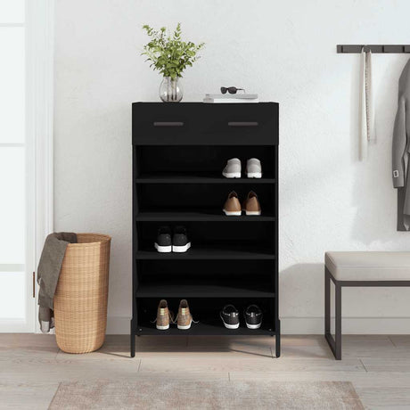 Vidaxl schoenenkast 60x35x105 cm bewerkt hout zwart