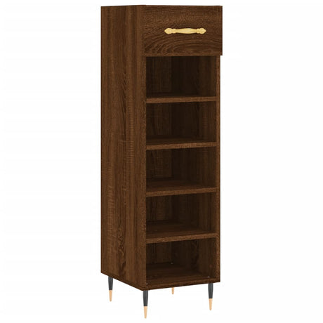 Vidaxl schoenenkast 30x35x105 cm bewerkt hout bruin eikenkleur