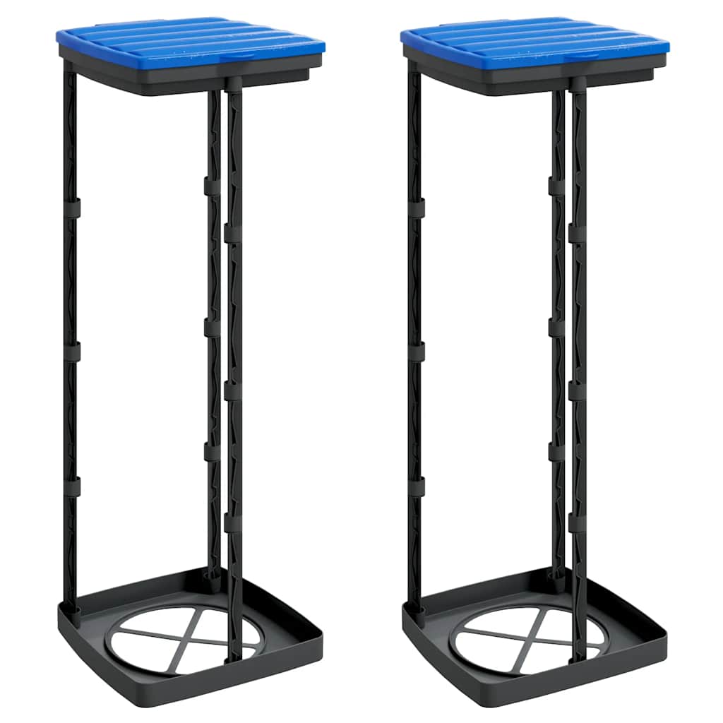 Vidaxl Garbage Bag Tolders 2 PCS 120 L pp noir et bleu