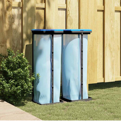 Vidaxl Garbage Bag Tolders 2 PCS 120 L pp noir et bleu