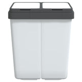 Les ordures vidaxl peuvent doubler 2x25 l blanc