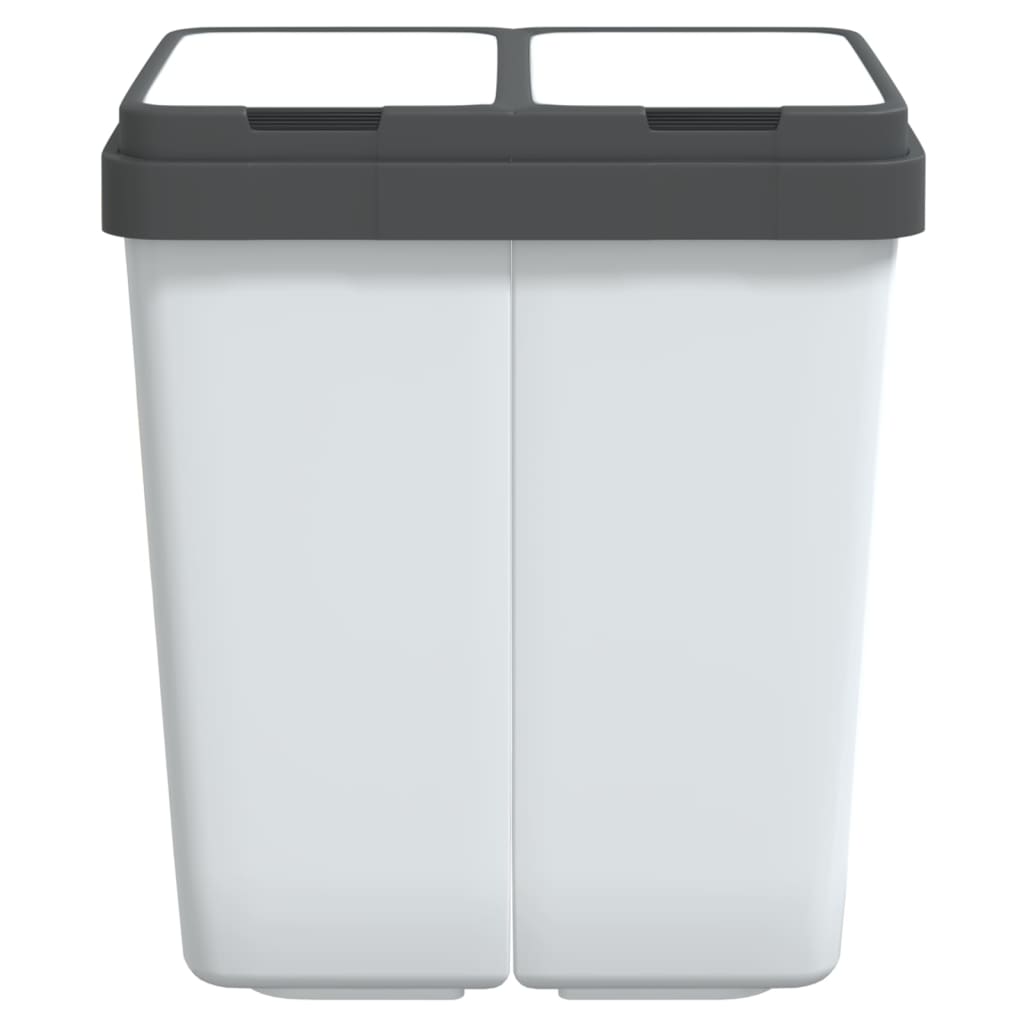 Vidaxl Garbage può doppio 2x25 l bianco