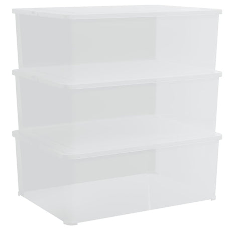 Boîtes de rangement vidaxl Plastique 3 St Empilable 10 L