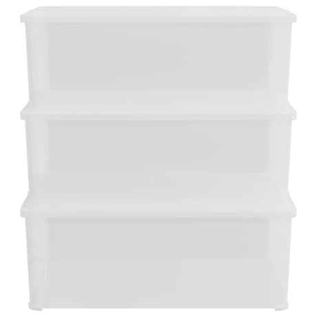Boîtes de rangement vidaxl Plastique 3 St Empilable 10 L