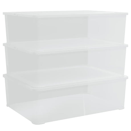 Boîtes de rangement vidaxl Plastique 3 St Empilable 25 L