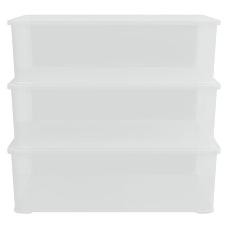 Boîtes de rangement vidaxl Plastique 3 St Empilable 25 L
